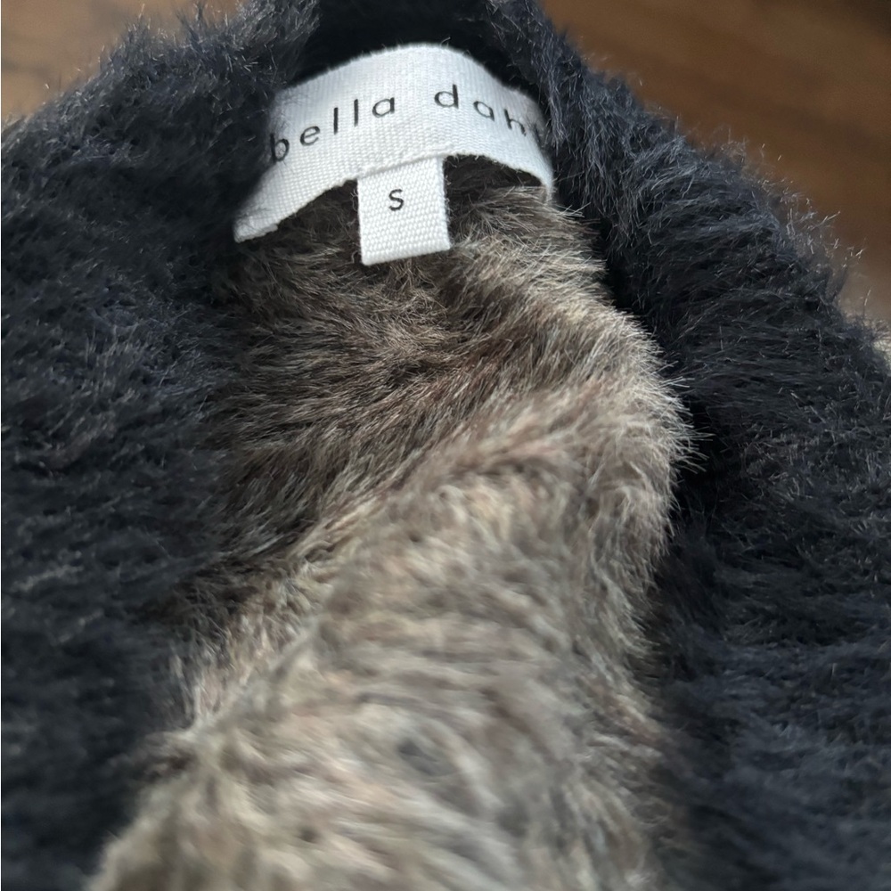 Bella Dahl Black and Brown Fuzzy Cardigan - Picture 2 of 2